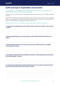 Free Earth And Space Assessment | Year 5 Greater Depth | BookFlik