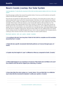 Free Earth And Space Comprehension | Year 5 Greater Depth | BookFlik