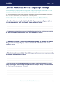 Free Earth And Space Worksheet | Year 5 Greater Depth | BookFlik