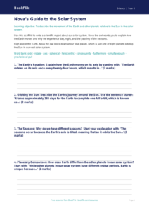 Free Earth And Space Writing Frame | Year 6 Core | BookFlik