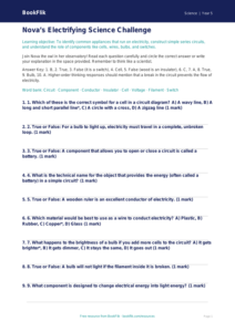 Free Electricity Quiz | Year 5 Greater Depth | BookFlik