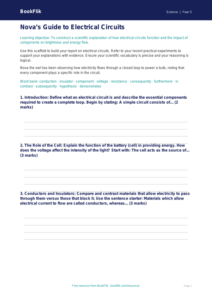 Free Electricity Writing Frame | Year 5 Greater Depth | BookFlik