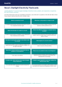 Free Electricity Flashcards | Year 6 Core | BookFlik