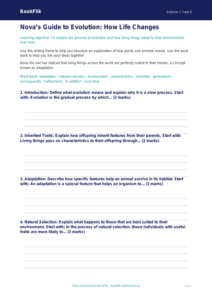 Free Evolution Writing Frame | Year 6 Core | BookFlik