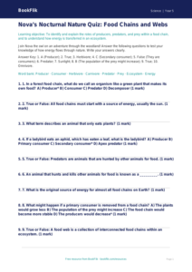 Free Food Chains Quiz | Year 5 Greater Depth | BookFlik