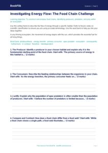 Free Food Chains Writing Frame | Year 5 Greater Depth | BookFlik