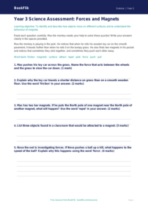 Free Forces Assessment | Year 3 Core | BookFlik
