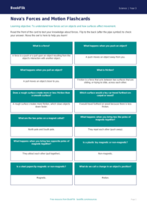 Free Forces Flashcards | Year 3 Science Worksheet | BookFlik
