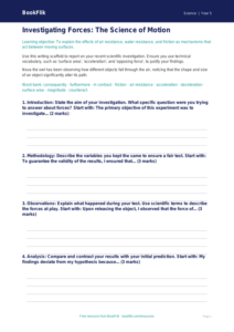Free Forces Writing Frame | Year 5 Greater Depth | BookFlik
