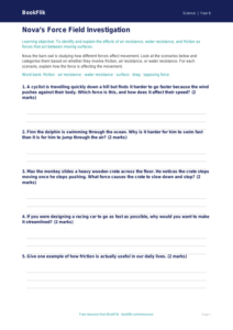 Free Forces Activity Sheet | Year 6 Core | BookFlik