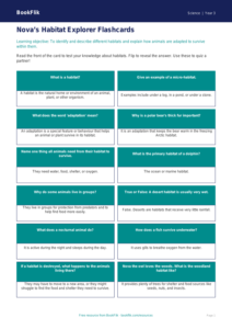 Free Habitats Flashcards | Year 3 Science Worksheet | BookFlik