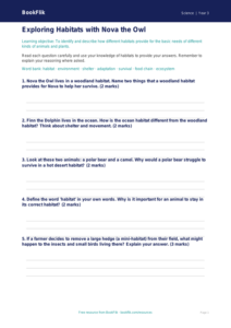Free Habitats Worksheet | Year 3 Core | BookFlik