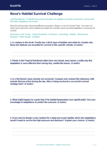 Free Habitats Activity Sheet | Year 5 Greater Depth | BookFlik