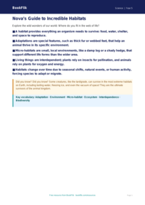 Free Habitats Poster | Year 5 Greater Depth | BookFlik