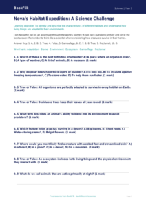 Free Habitats Quiz | Year 5 Greater Depth | BookFlik