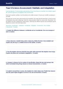 Free Habitats Assessment | Year 6 Core | BookFlik
