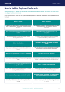 Free Habitats Flashcards | Year 6 Core | BookFlik