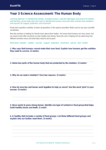 Free Human Body Assessment | Year 3 Core | BookFlik
