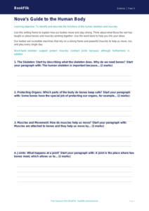 Free Human Body Writing Frame | Year 3 Core | BookFlik