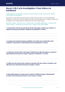 Free Human Body Activity Sheet | Year 5 Greater Depth | BookFlik