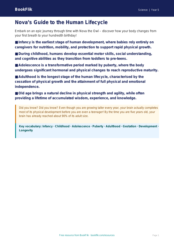 Free Human Body Poster | Year 5 Greater Depth | BookFlik worksheet preview — Science Human Body