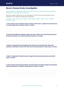 Free Human Body Worksheet | Year 6 Core | BookFlik