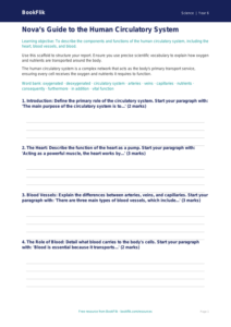 Free Human Body Writing Frame | Year 6 Science | BookFlik