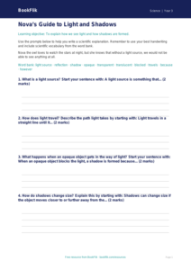 Free Light Writing Frame | Year 3 Core | BookFlik