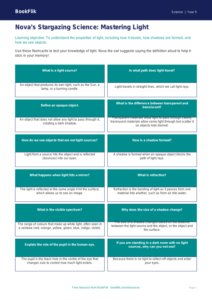 Free Light Flashcards | Year 5 Greater Depth | BookFlik
