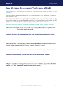 Free Light Assessment | Year 6 Core | BookFlik
