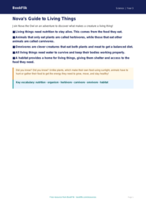 Free Living Things Poster | Year 3 Science | BookFlik