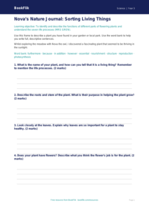 Free Living Things Writing Frame | Year 3 Core | BookFlik