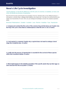 Free Living Things Activity Sheet | Year 5 Greater Depth | BookFlik