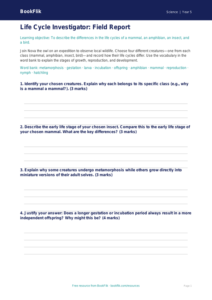 Free Living Things Template | Year 5 Greater Depth | BookFlik
