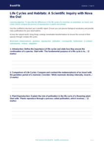 Free Living Things Writing Frame | Year 5 Greater Depth | BookFlik
