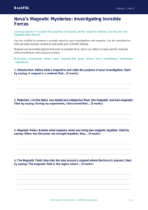 Free Magnets Writing Frame | Year 5 Greater Depth | BookFlik