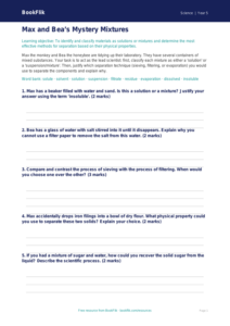 Free Mixtures Activity Sheet | Year 5 Greater Depth | BookFlik