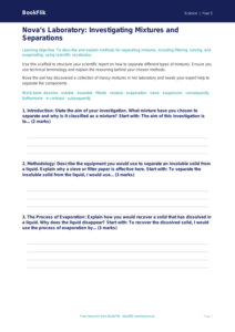 Free Mixtures Writing Frame | Year 5 Greater Depth | BookFlik