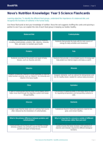 Free Nutrition Flashcards | Year 5 Greater Depth | BookFlik