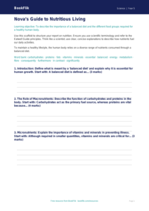 Free Nutrition Writing Frame | Year 5 Greater Depth | BookFlik
