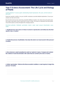 Free Plants Assessment | Year 5 Greater Depth | BookFlik
