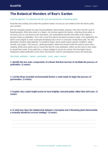 Free Plants Comprehension | Year 5 Greater Depth | BookFlik