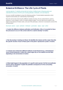 Free Plants Worksheet | Year 5 Greater Depth | BookFlik
