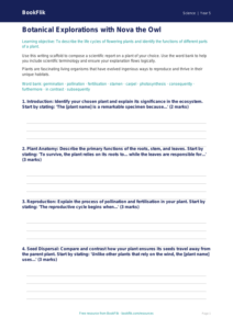 Free Plants Writing Frame | Year 5 Greater Depth | BookFlik