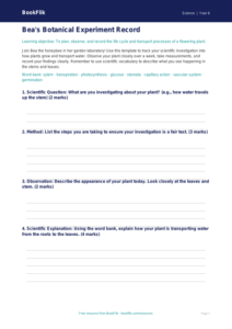 Free Plants Template | Year 6 Core | BookFlik