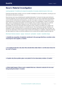 Free Properties Of Materials Comprehension | Year 5 Greater Depth | BookFlik