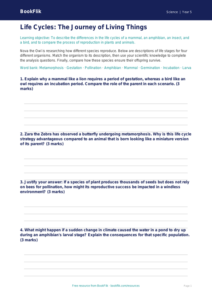 Free Reproduction Activity Sheet | Year 5 Greater Depth | BookFlik