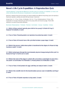 Free Reproduction Quiz | Year 5 Greater Depth | BookFlik