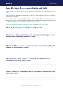 Free Rocks Assessment | Year 3 Core | BookFlik
