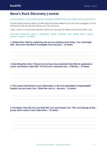 Free Rocks Writing Frame | Year 3 Core | BookFlik